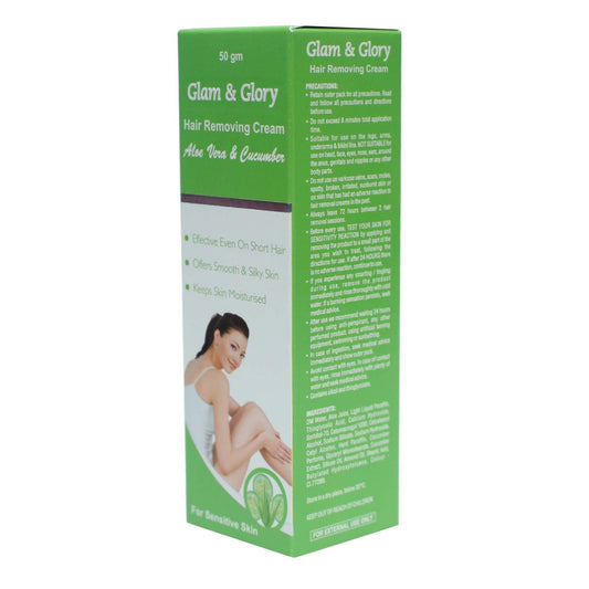 Glam and Glory Hair Removing Cream-Aloe Vera & Cucumber  50gm